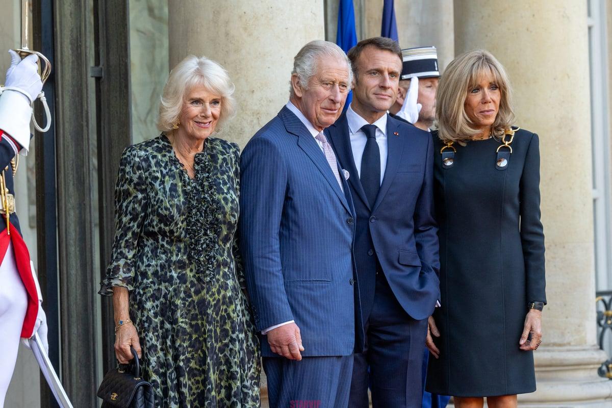 Le roi Charles III et la reine Camilla à Paris : élégance et entretien informel à l’Élysée